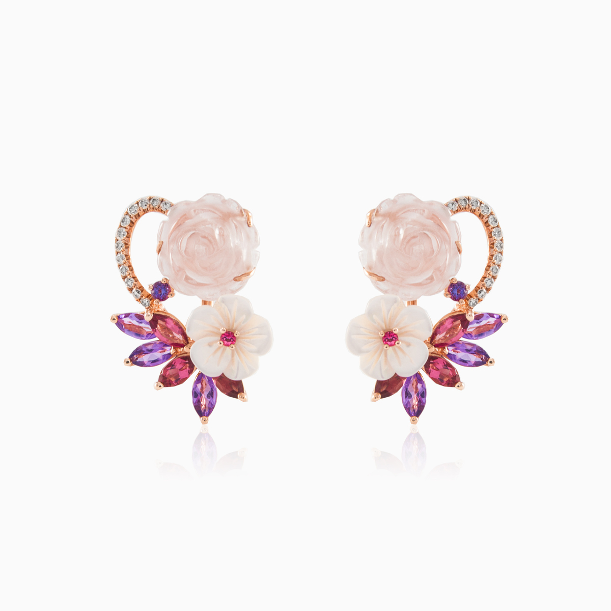 Pendientes de flor de rosa mujer Pendientes Brillantino N.1