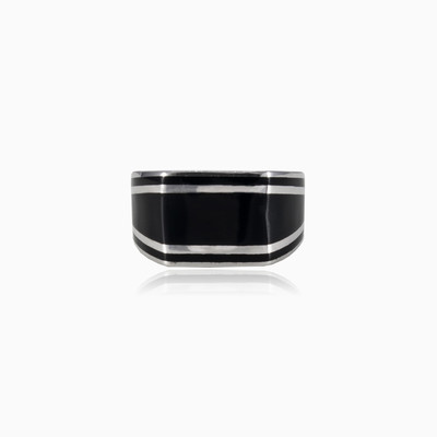 Black enamel ring man Rings Harmony