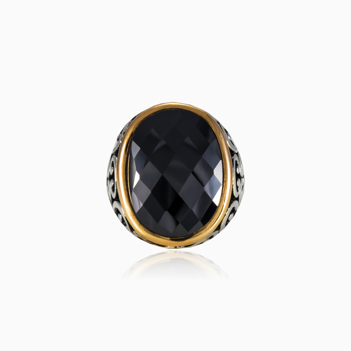 Briolette oval onyx man Rings Palmyra N.1