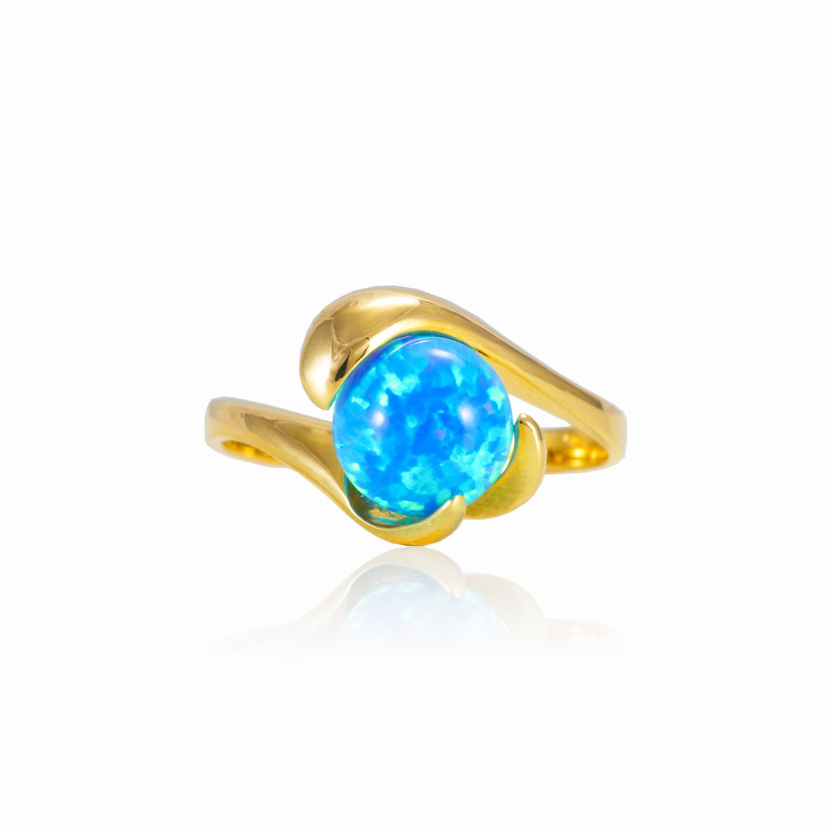 Bague unique en opale bleue femme Bagues Tinge N.2