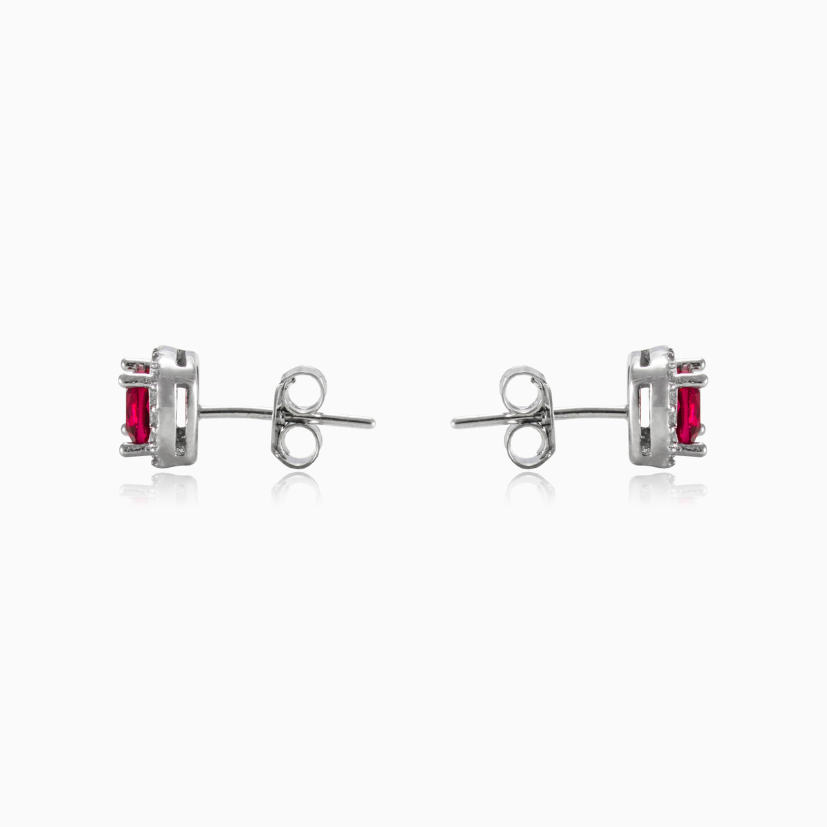 Red square earrings woman Earrings Halo N.2