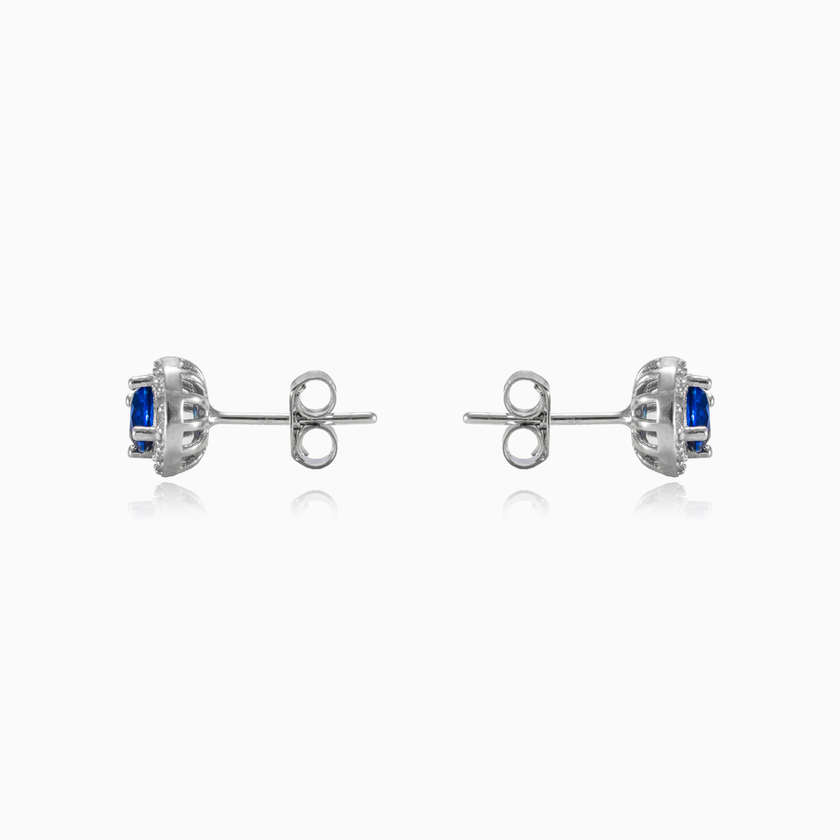 Runde blaue Ohrringe Frauen Ohrringe Halo N.2