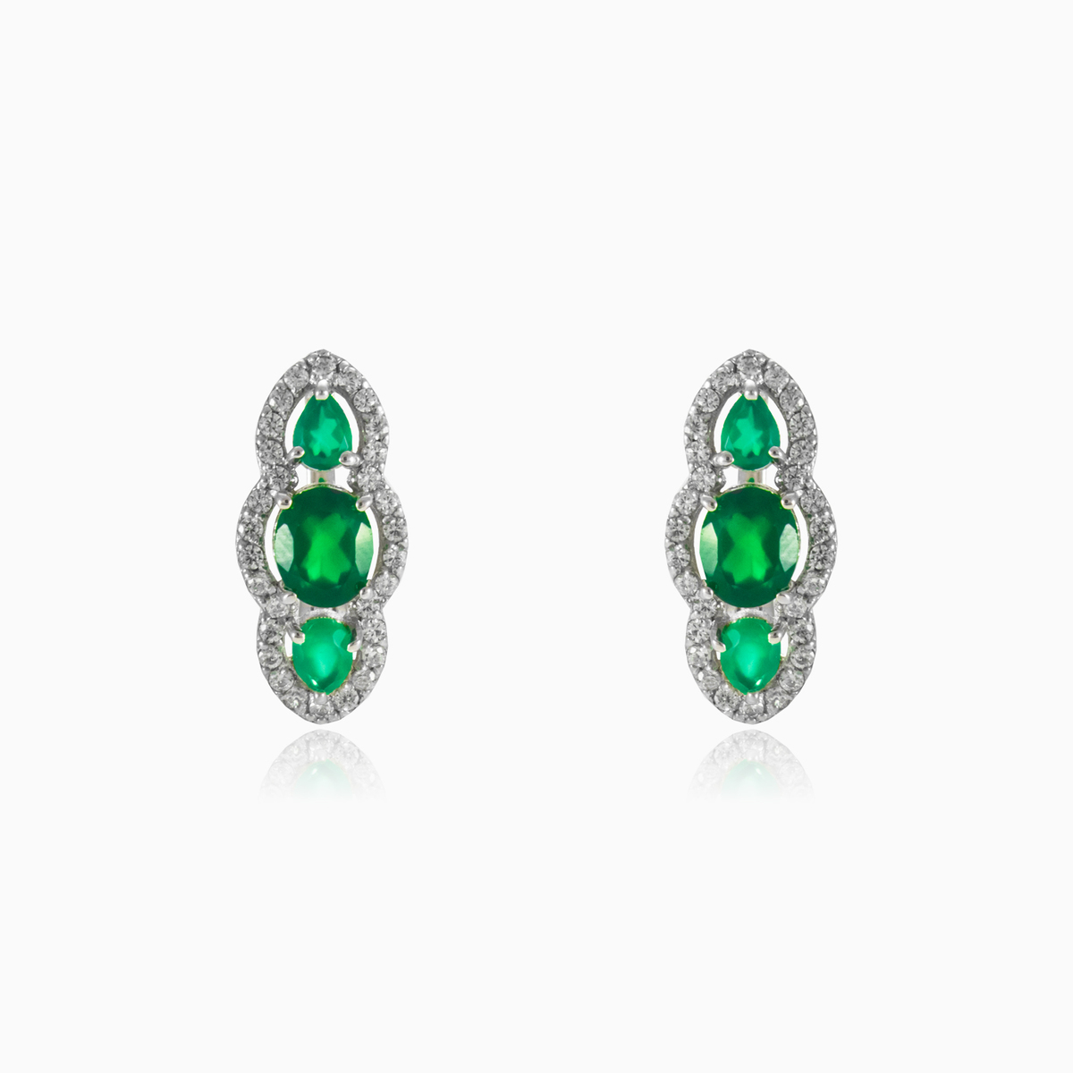 Pendientes de jade triple mujer Pendientes Halo N.1