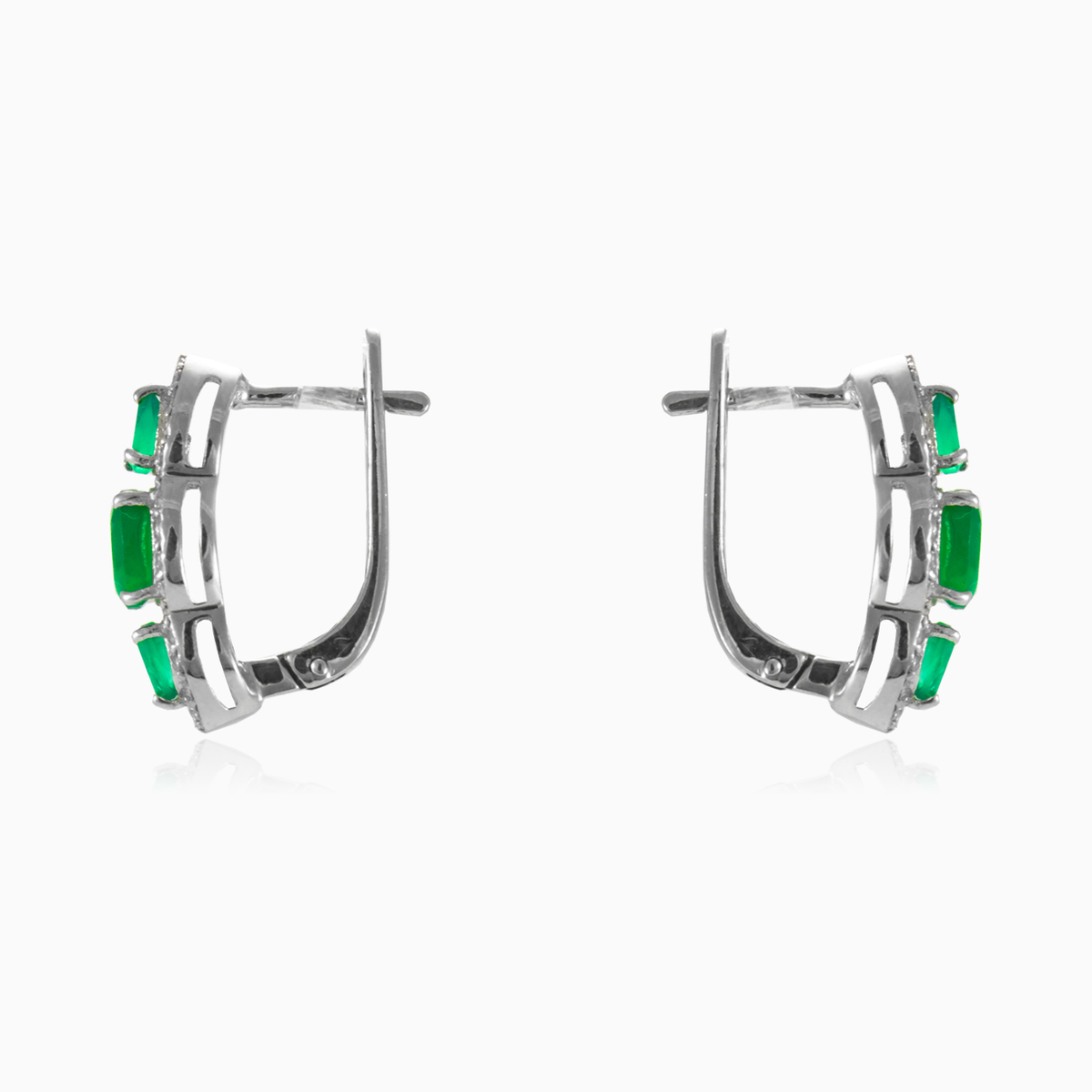 Pendientes de jade triple mujer Pendientes Halo N.2