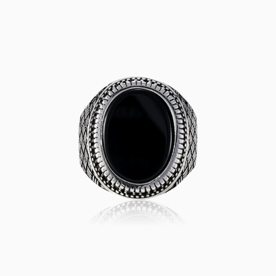 Bague en onyx tressé homme Bagues Detallado