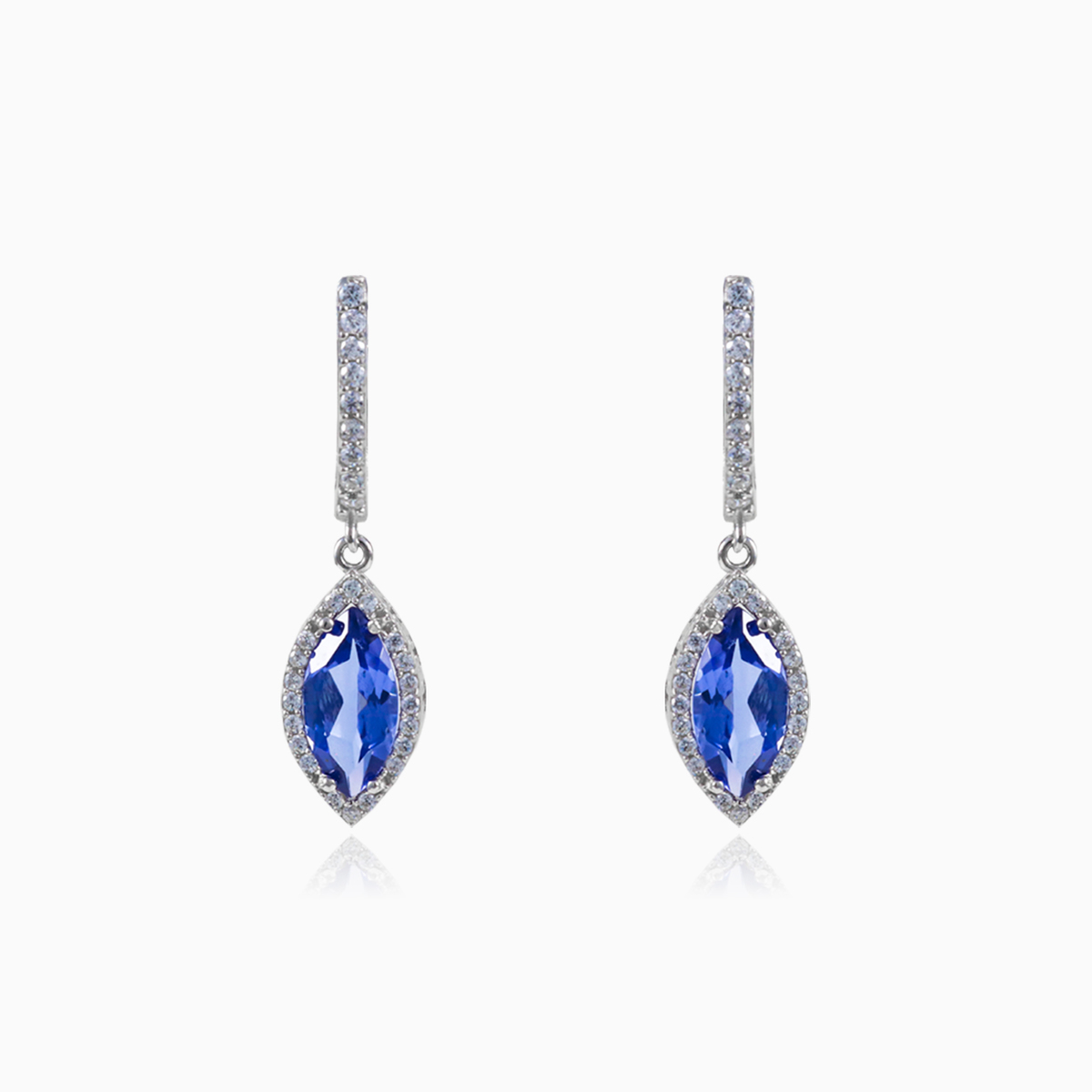 Náušnice Královký tanzanit dámské Náušnice Halo N.1