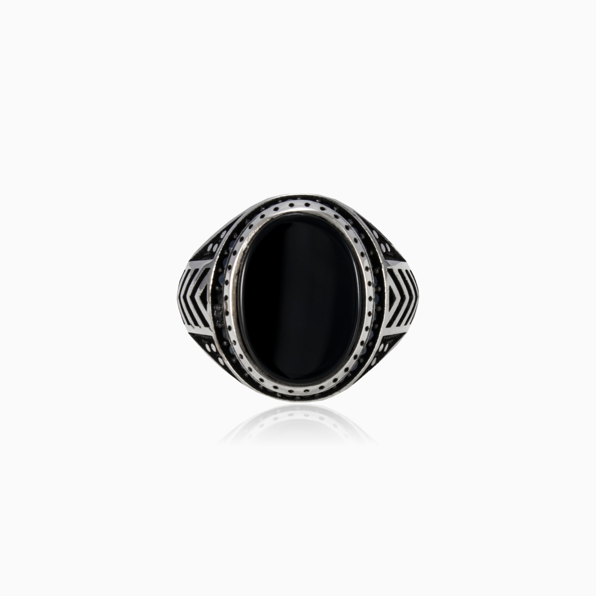 Bague en onyx et spinelle unisex Bagues Detallado N.1