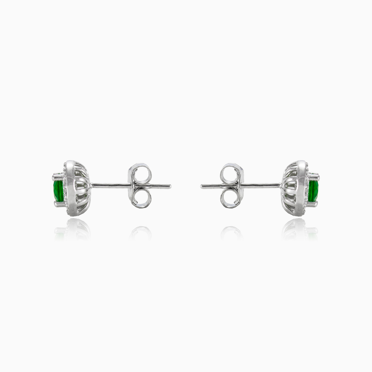 Runde grüne Ohrringe Frauen Ohrringe Halo N.2