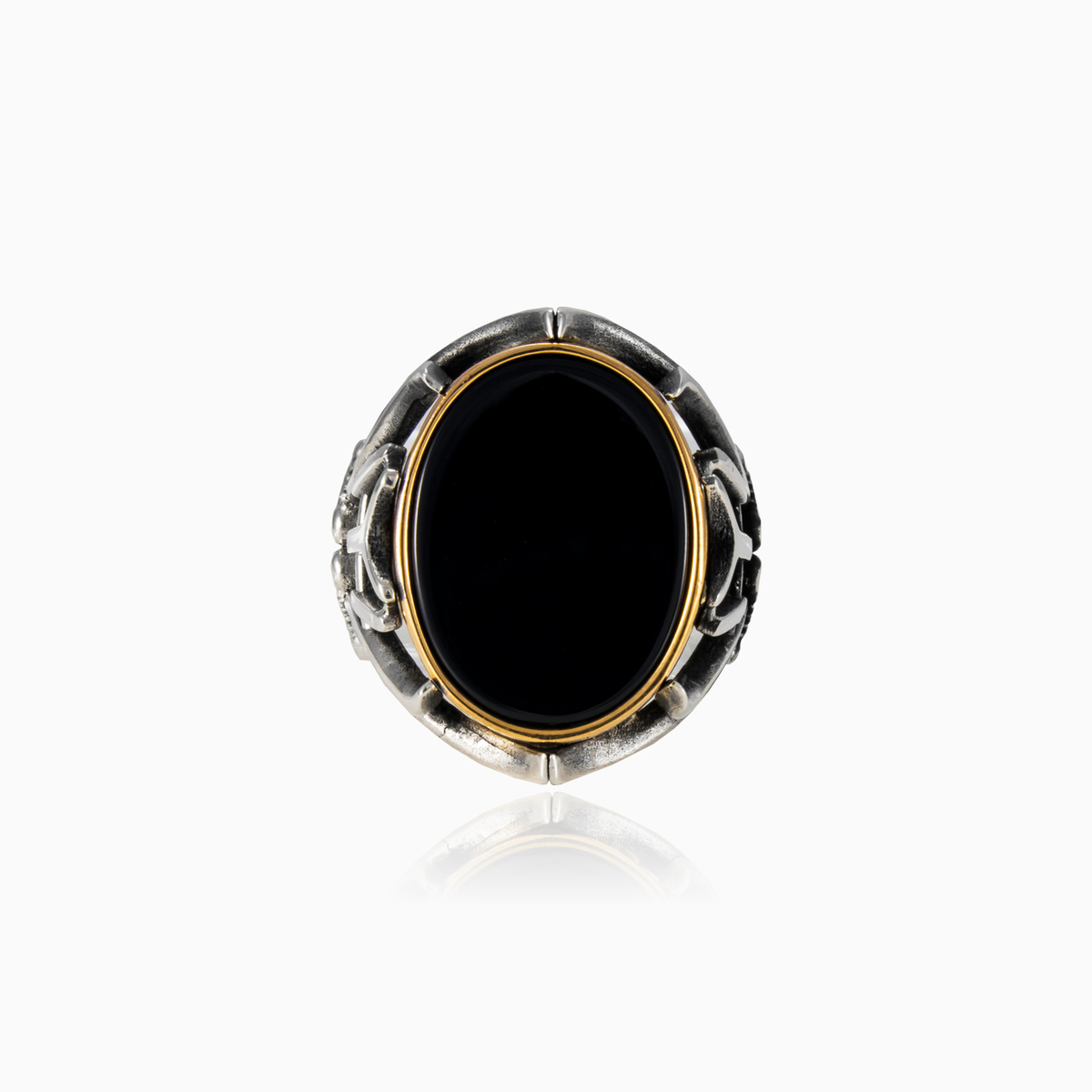 Ovale d'onyx en épées homme Bagues Detallado N.1