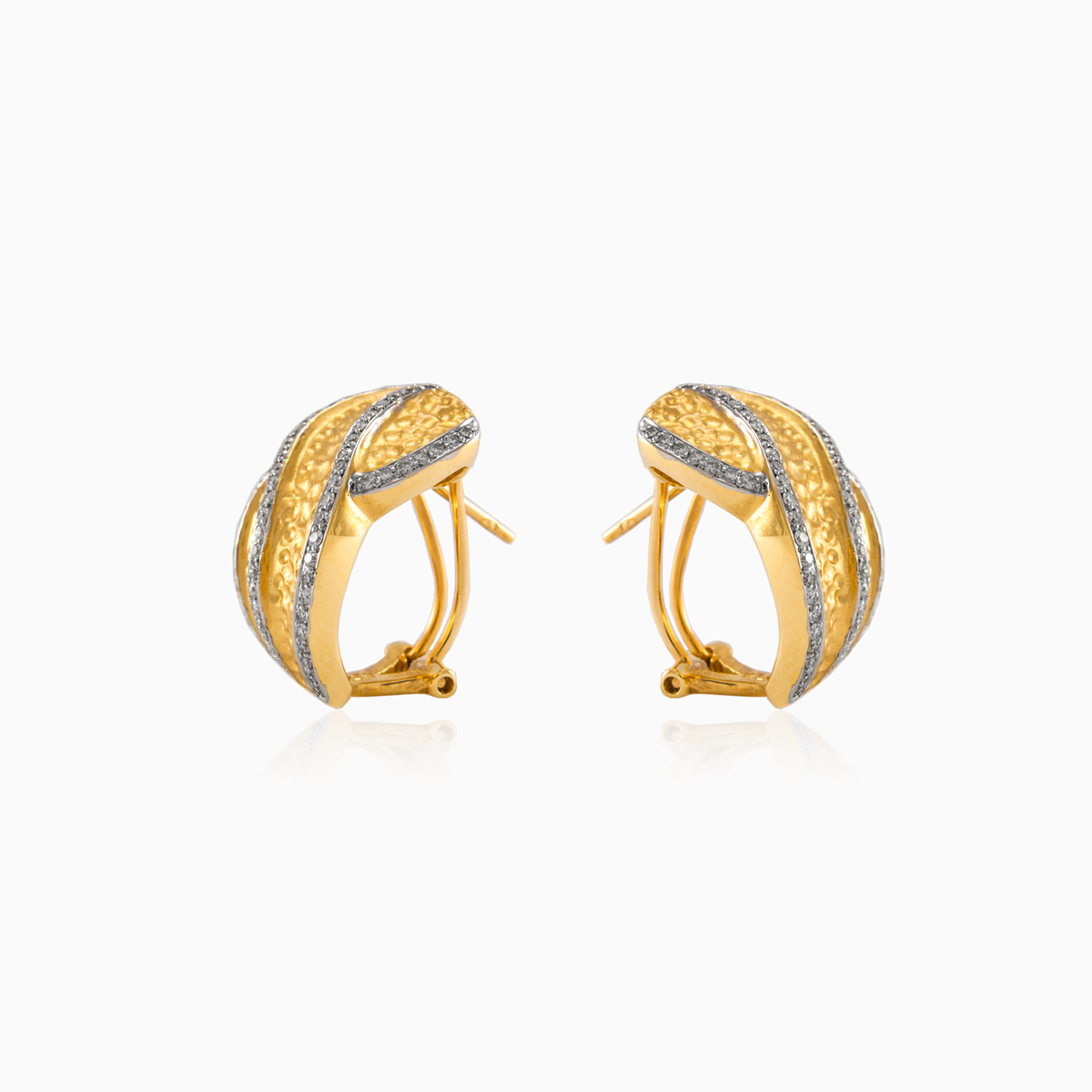 Wavy yellow gold earrings woman Earrings Brillantino N.2