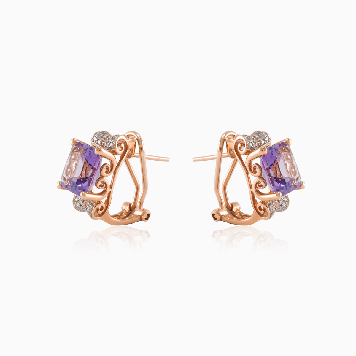 Diamantové náušnce s ametystem dámské Náušnice Brillantino N.2