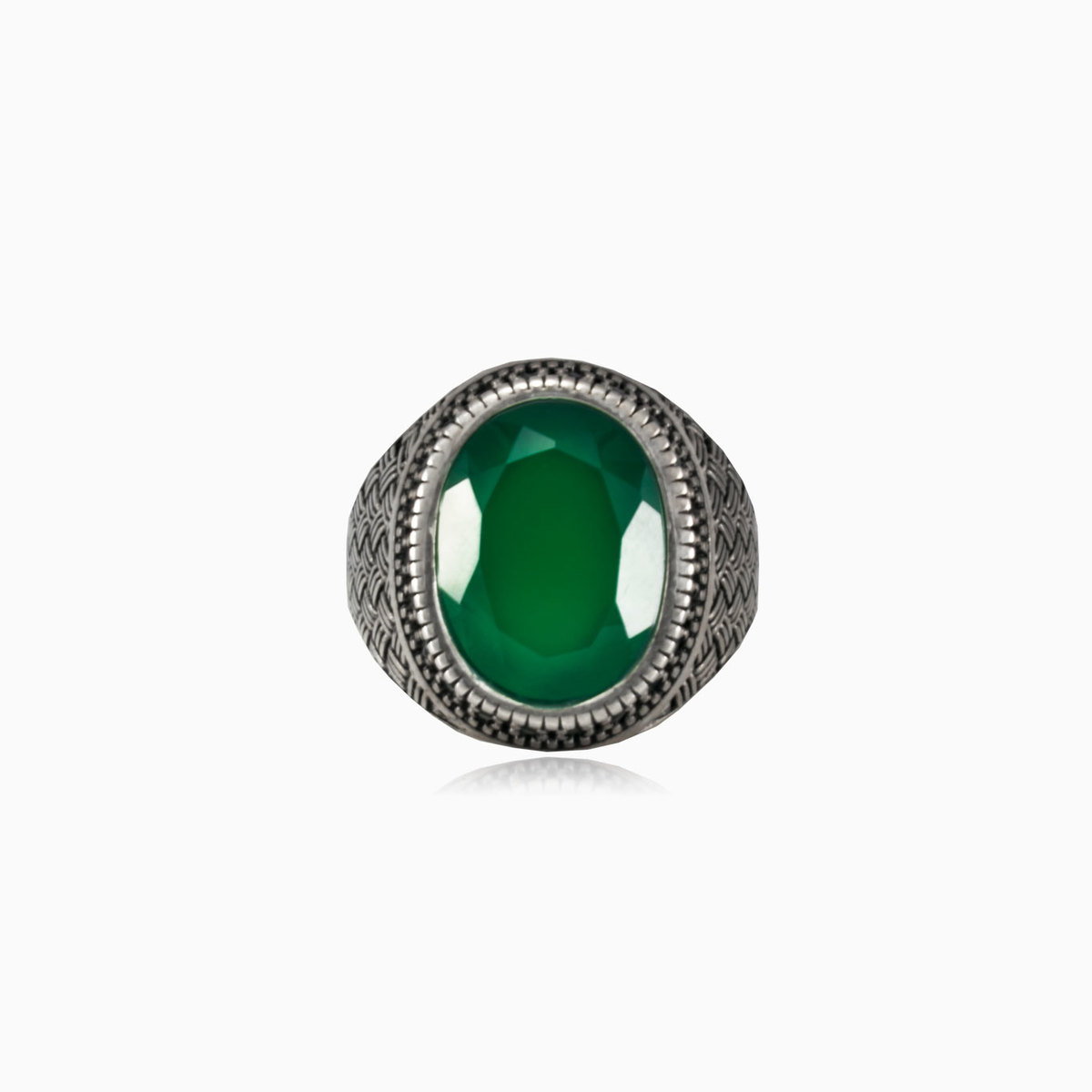 Bague en jade tressé homme Bagues Detallado N.1
