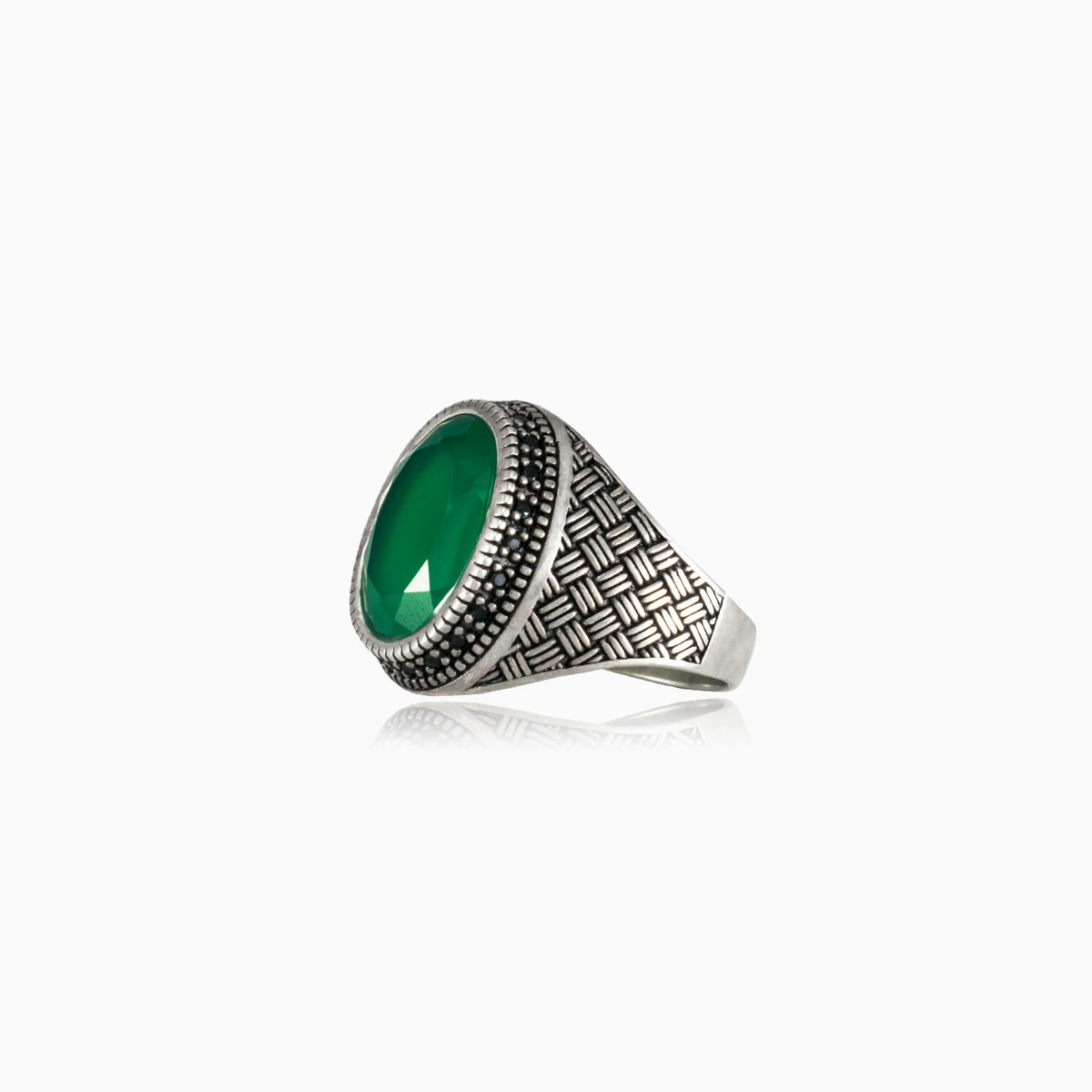 Bague en jade tressé homme Bagues Detallado N.2