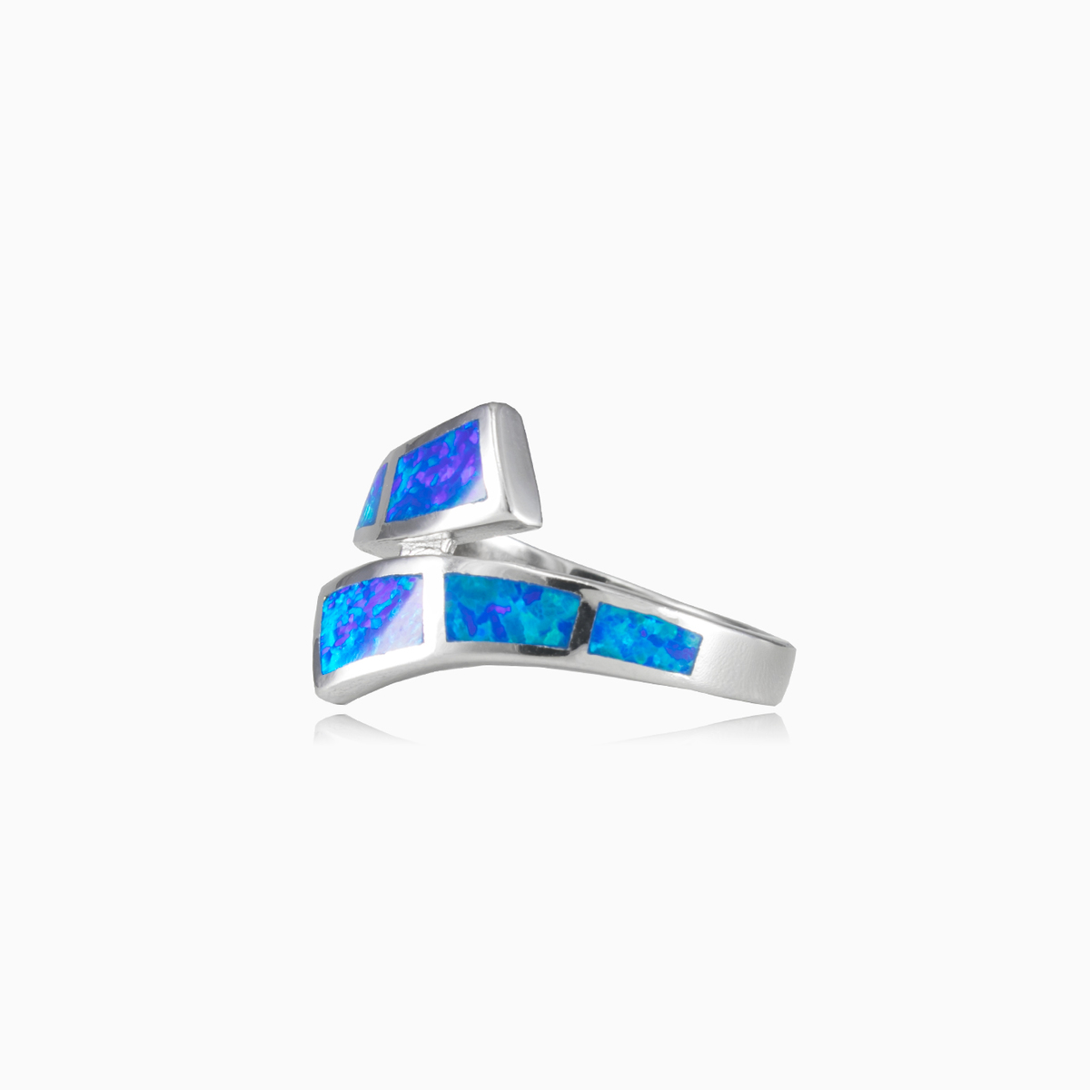 Bague d'opale bleue torsadée	 femme Bagues Colorino N.2