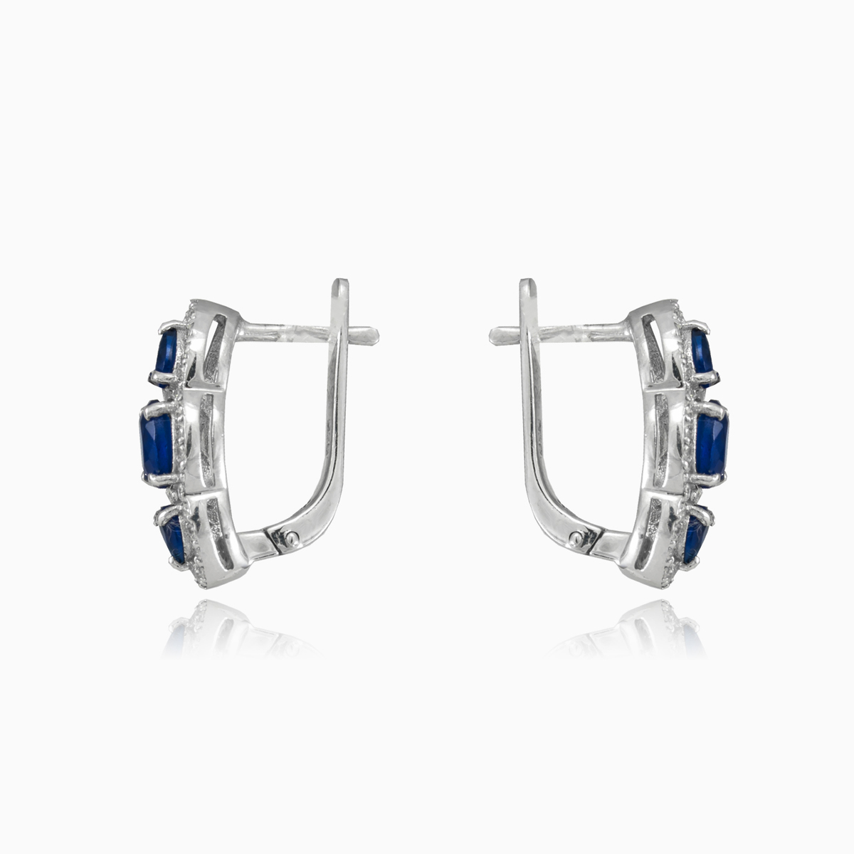 Triple sapphire earrings woman Earrings Halo N.2