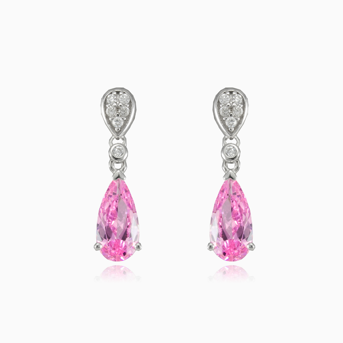Ohrringe aus tropfenförmigem Rosenquarz Frauen Ohrringe Colorino N.1