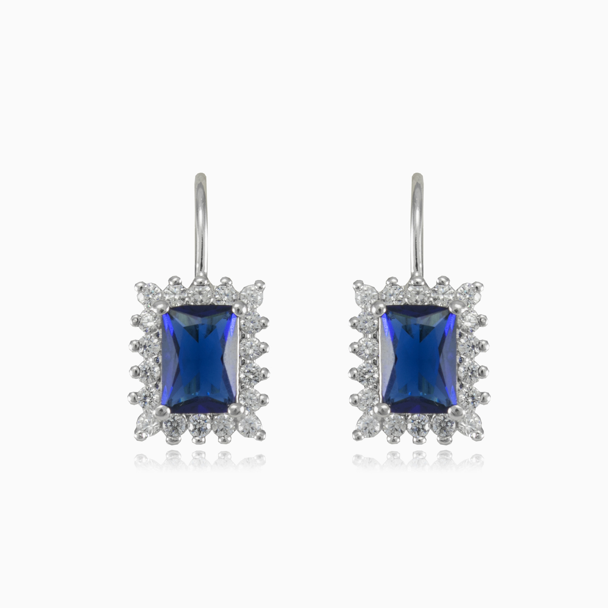 Rectangle blue quartz earrings woman Earrings Halo N.1