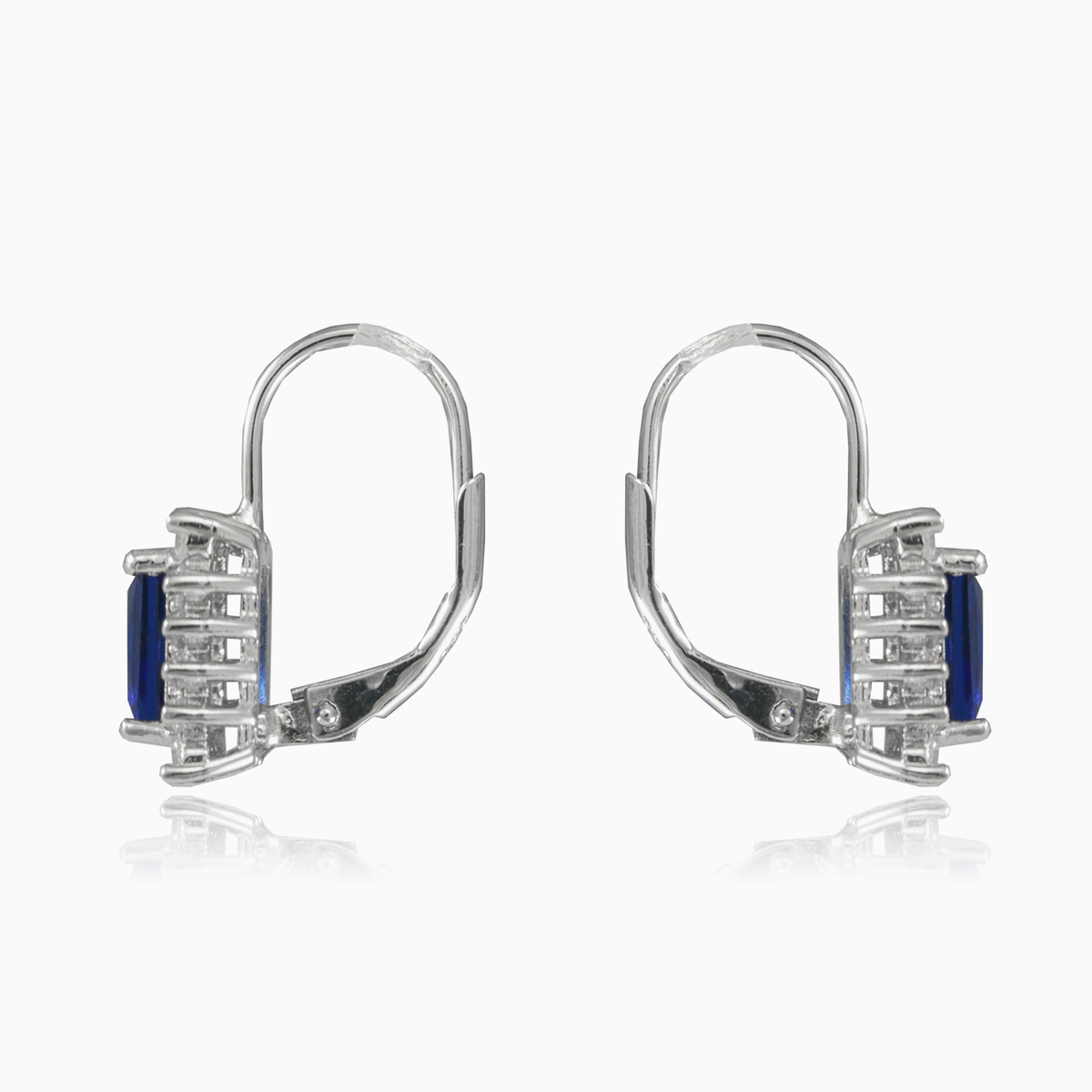 Rectangle blue quartz earrings woman Earrings Halo N.2