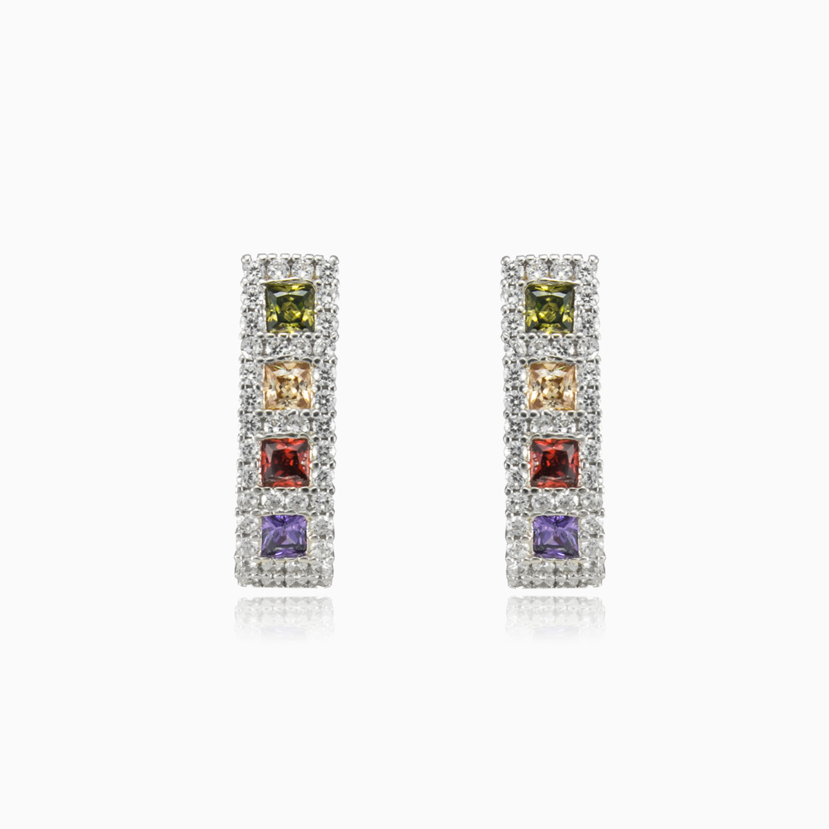 Multicolored quartz earrings woman Earrings Mosaico N.1
