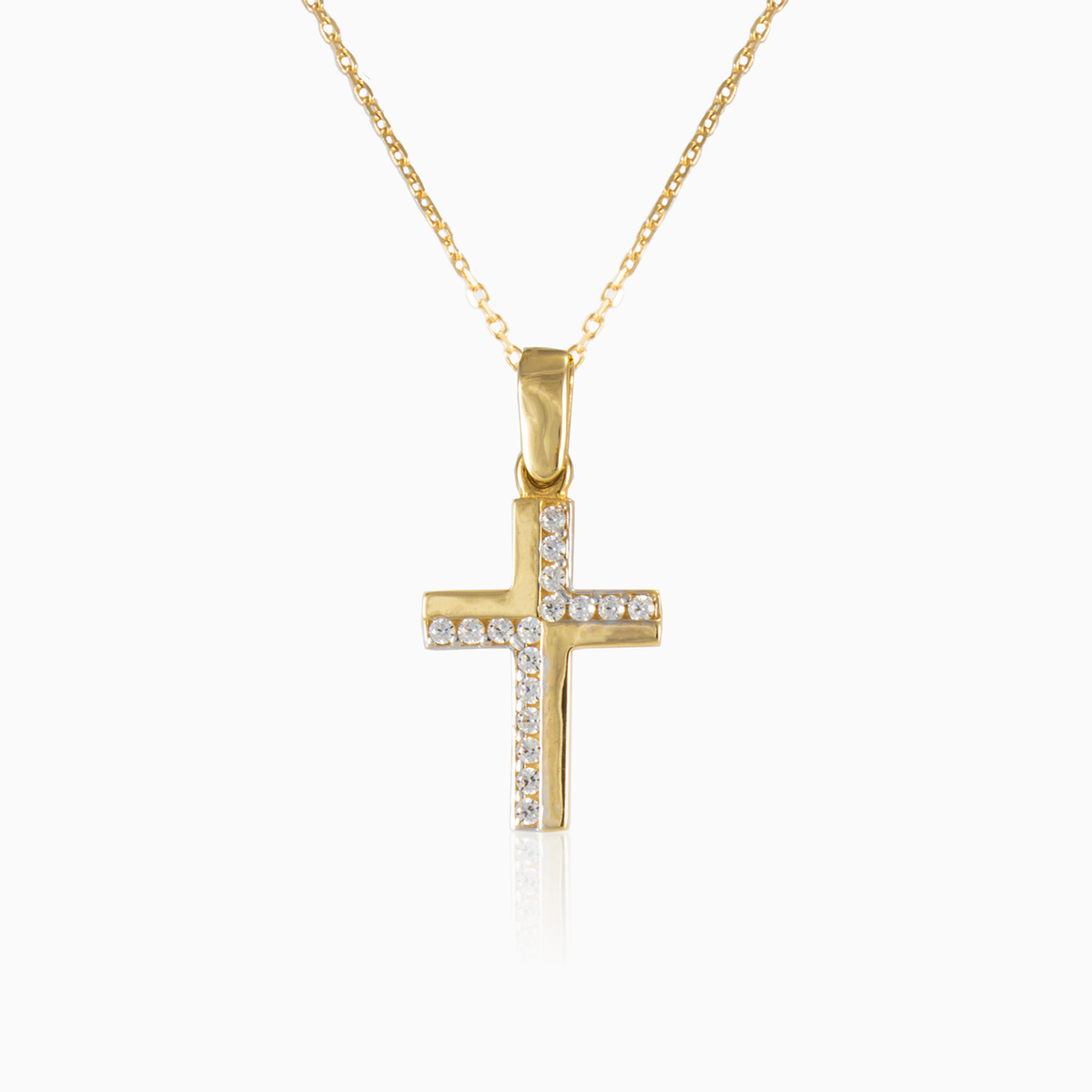 Crystal and gold cross woman Pendants Santa Croce N.1