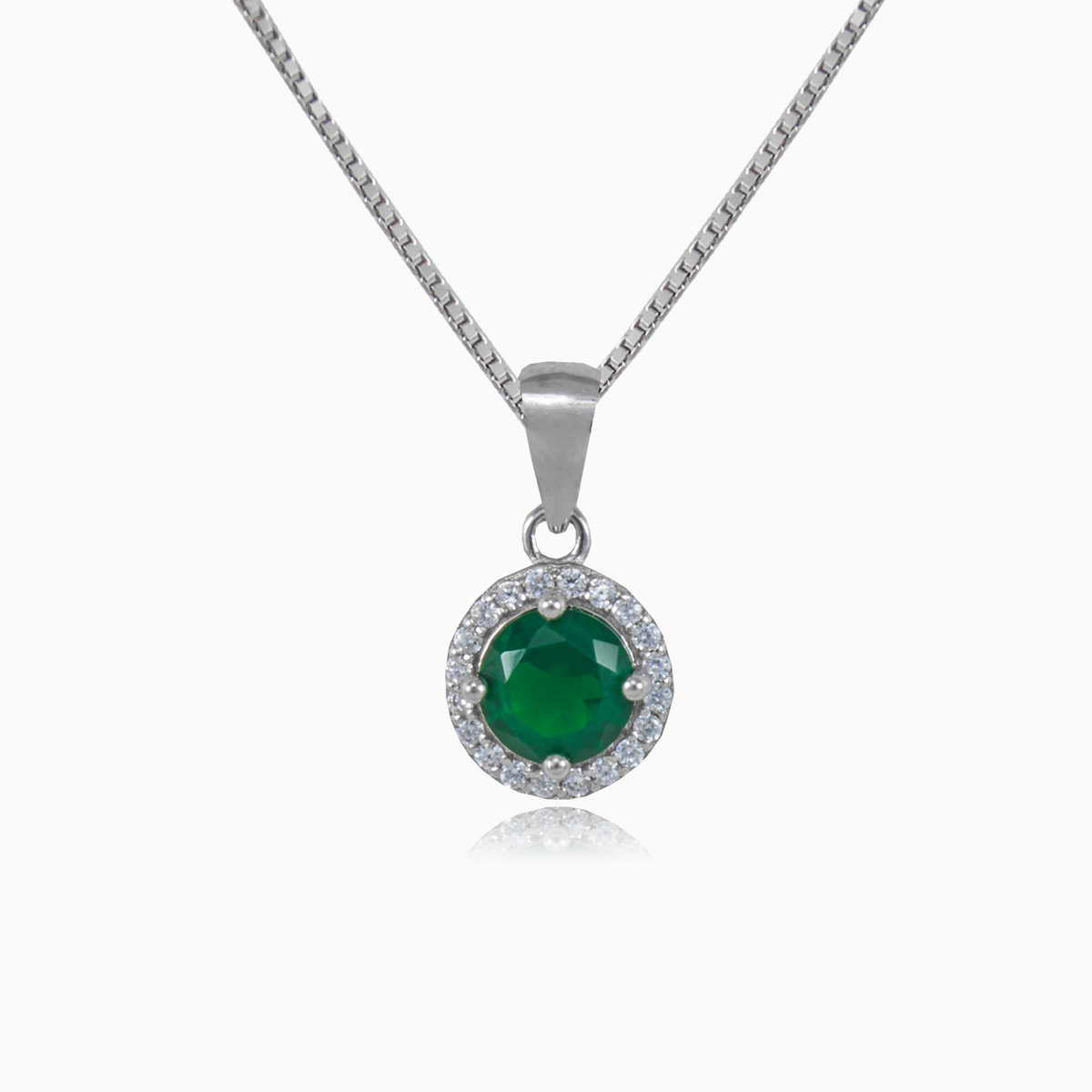 Round green quartz pendant woman Pendants Halo N.1