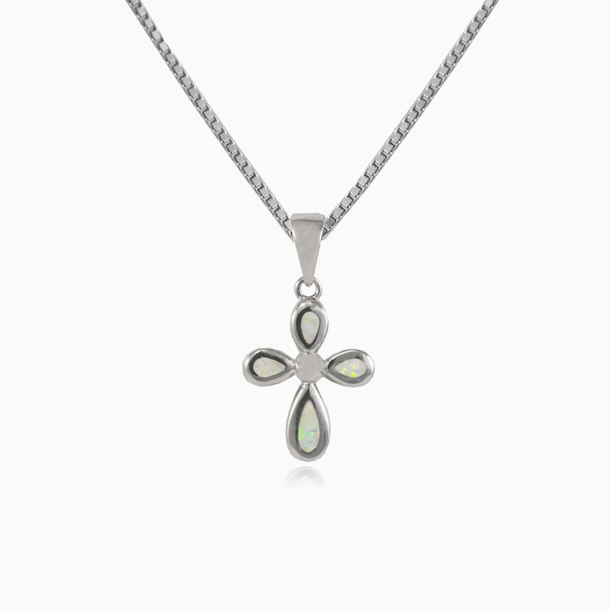 Decorative white opal cross woman Pendants Santa Croce N.1
