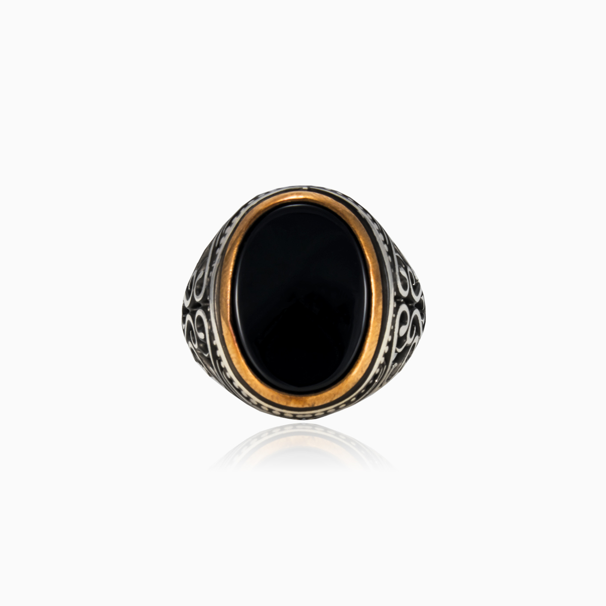 Ornament Oval Onyx Männer Ringe Palmyra N.1