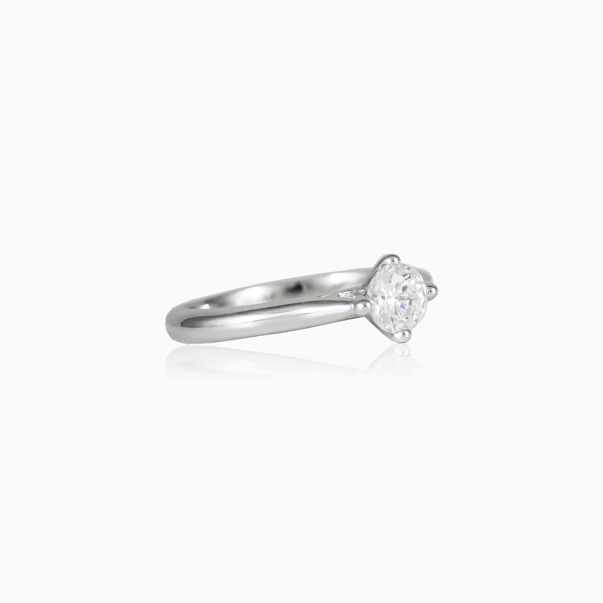 Bague solitaire ronde femme Bagues de fiançailles Shine bright N.2