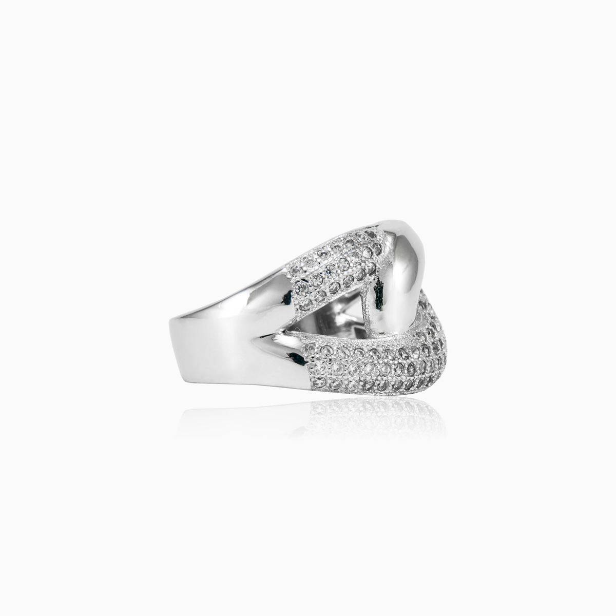 Серебрянное кольцо TWIST с кристаллами Женские Кольца Shine bright N.2