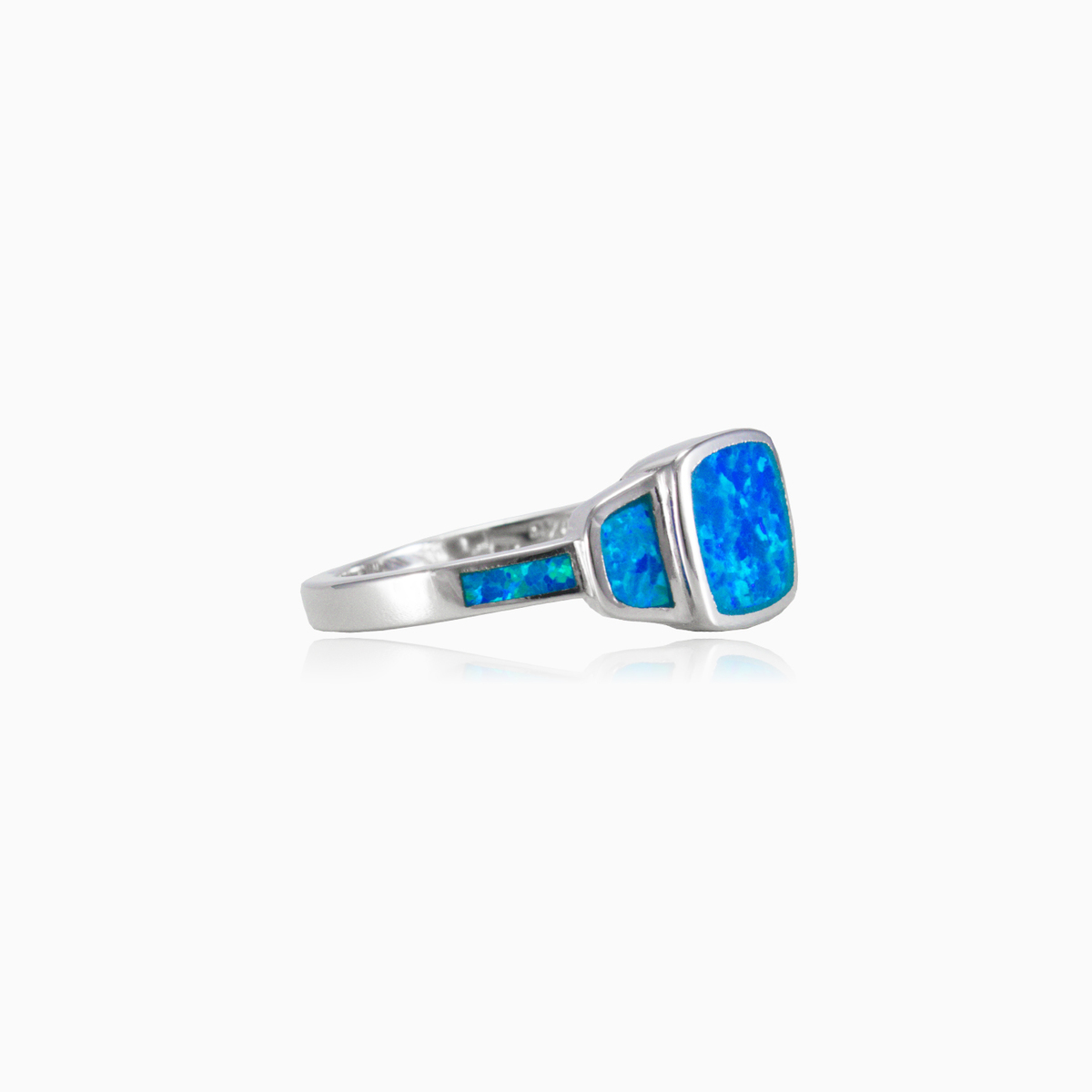 Anillo de ópalo azul cuadrado	 mujer Anillos Colorino N.2