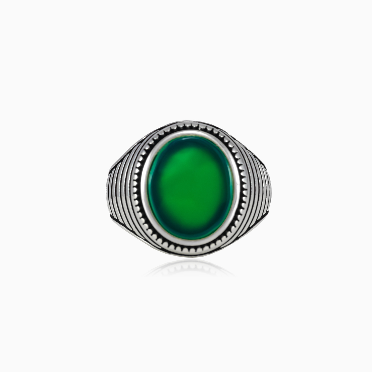 Symmetrischer ovaler Jade-Ring unisex Ringe Harmony N.1