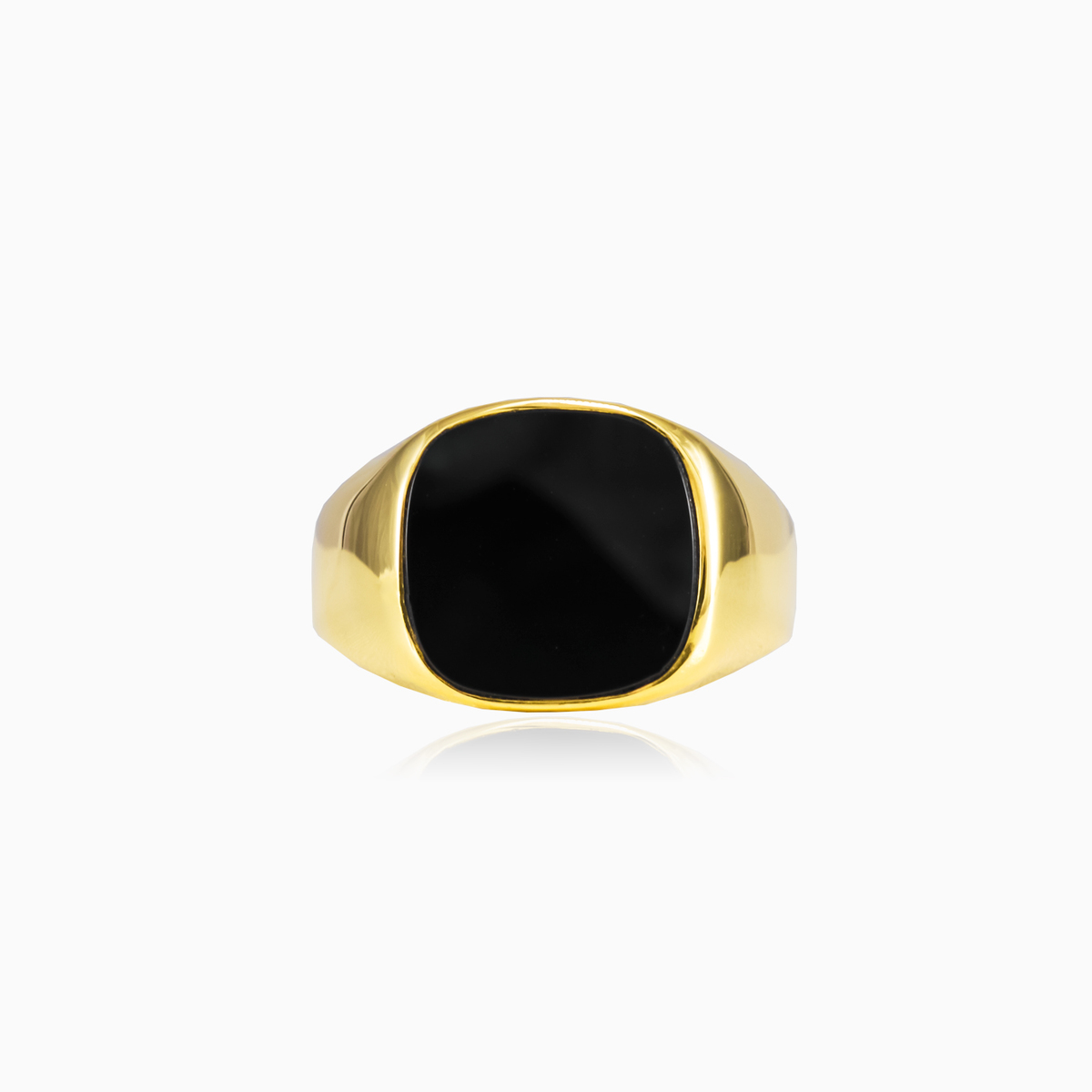Bague carrée en émail d'or unisex Bagues Tinge N.1