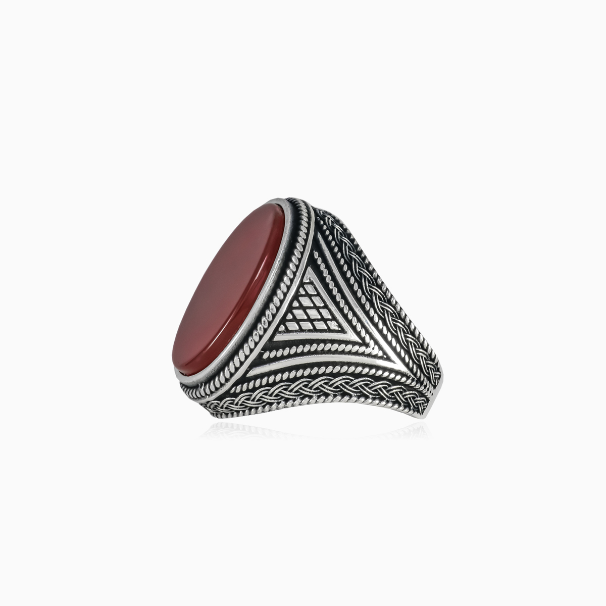 Кольцо с красным агатом Braid Мужские Кольца Detallado N.2