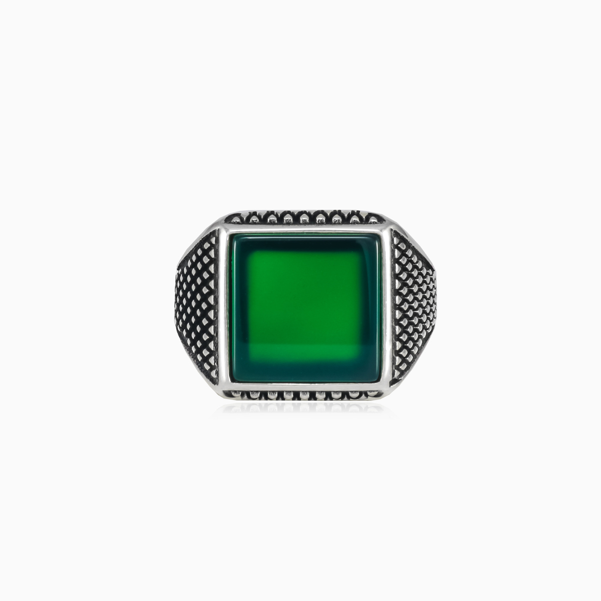 Bague de jade en argent  homme Bagues Detallado N.1