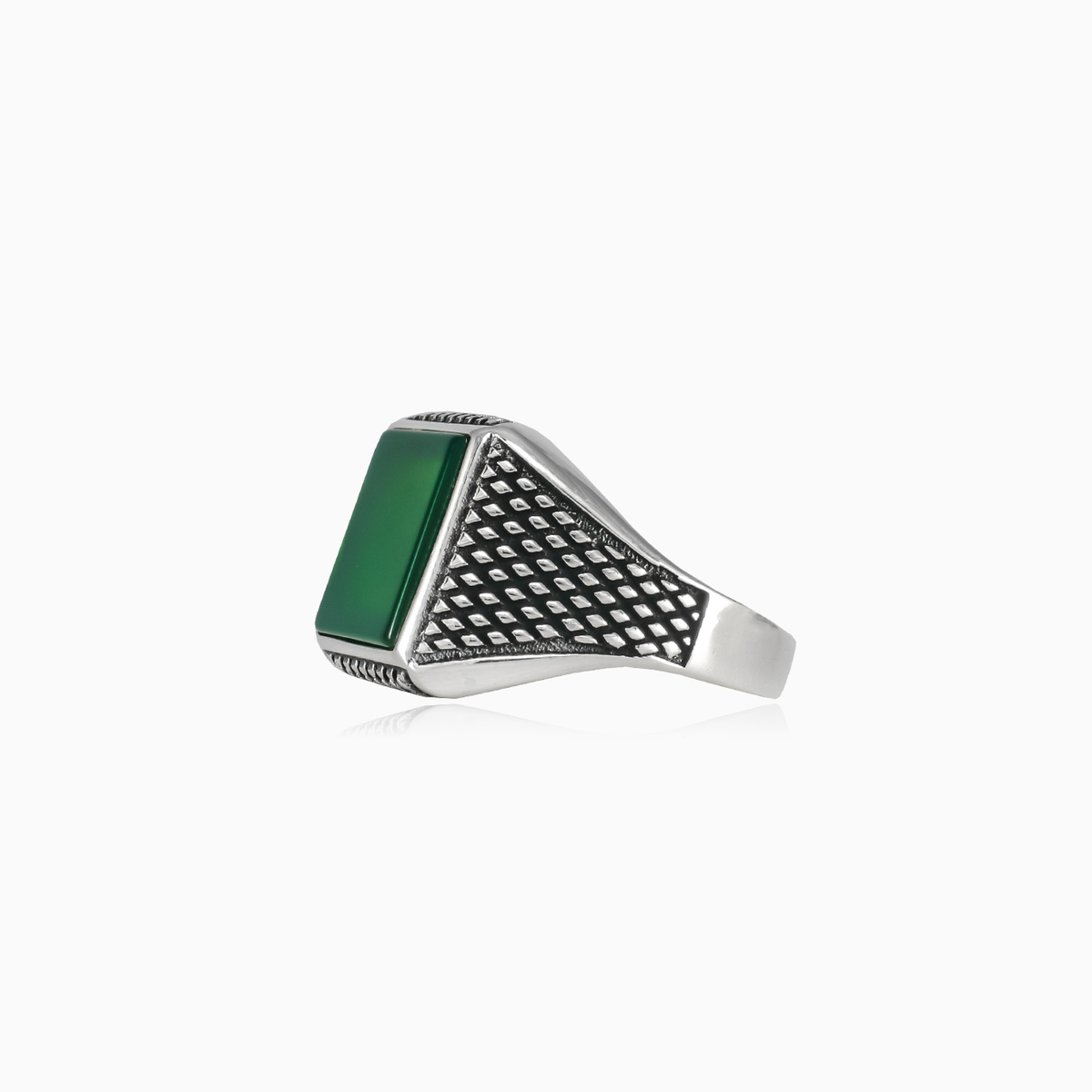 Bague de jade en argent  homme Bagues Detallado N.2