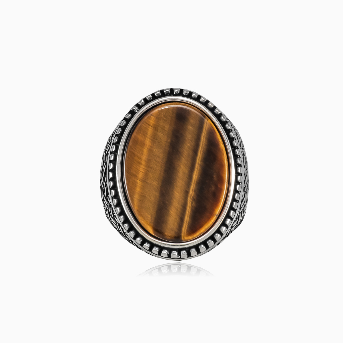 Bague oeil de tigre tressé homme Bagues Detallado N.1