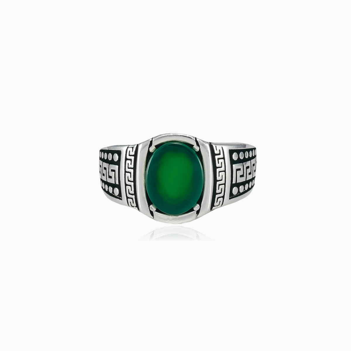 Anillo helénico ovalado de jade hombre Anillos Hellas N.1