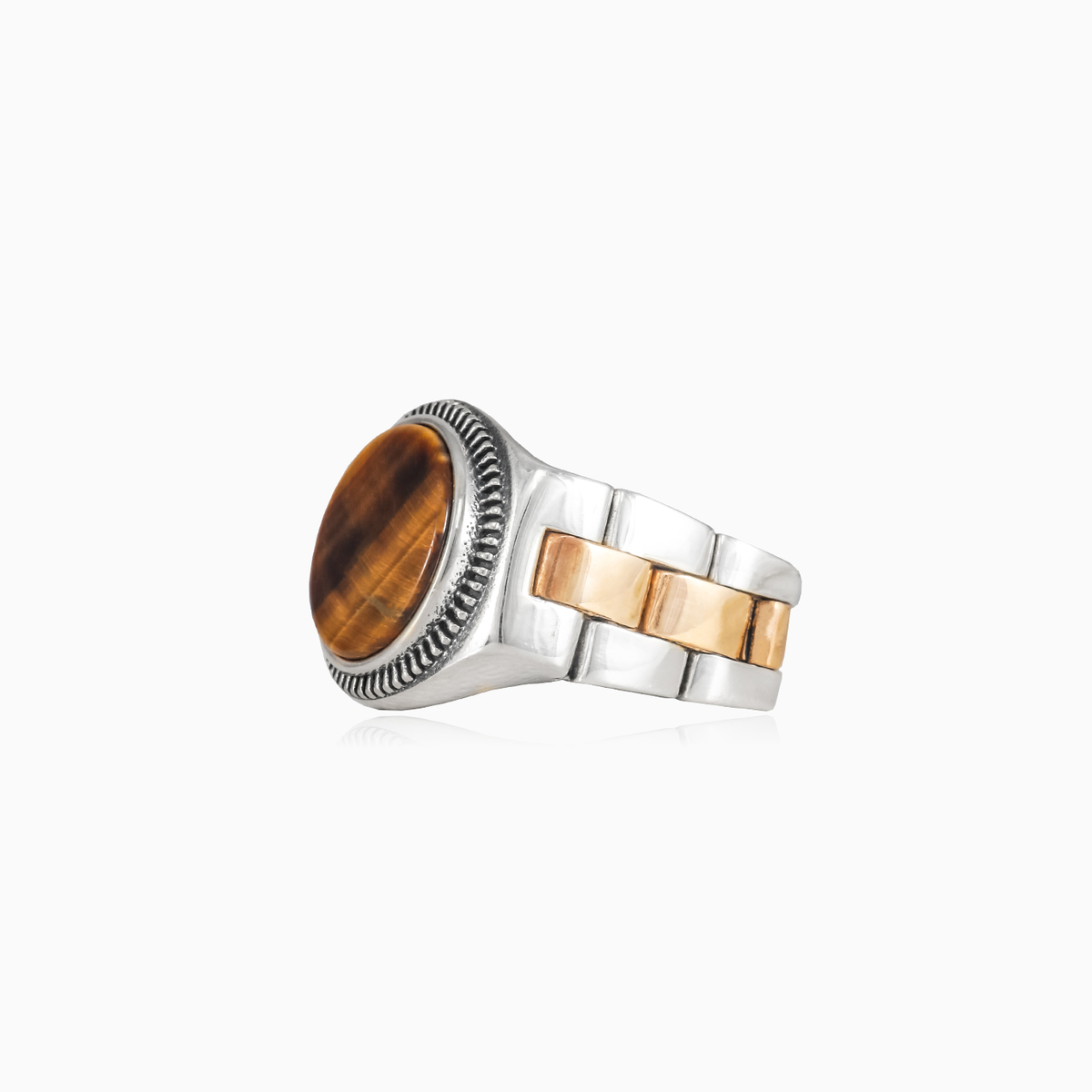 Tiger eye oyster strap ring unisex Rings oyster strap N.2