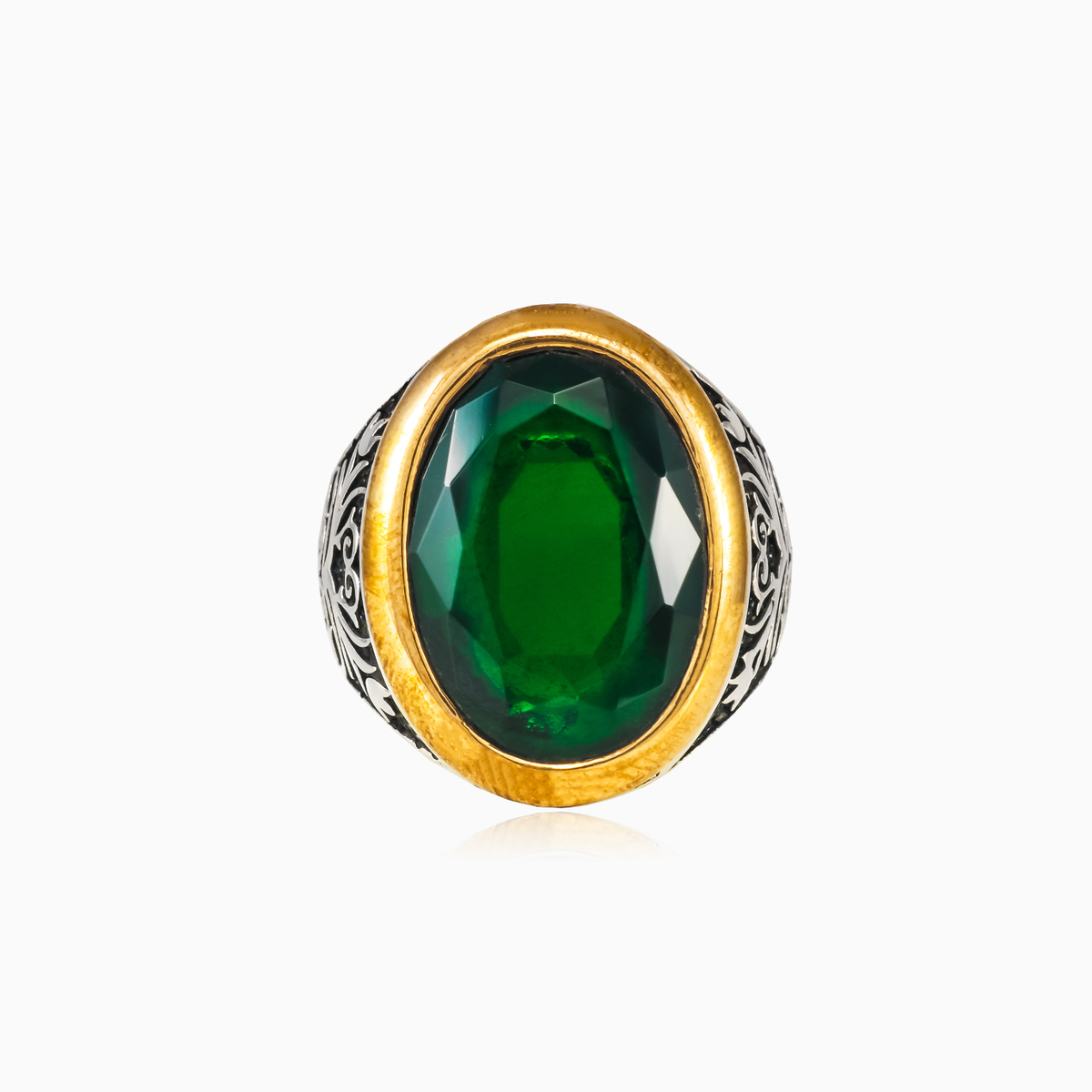 Bague orientale en jade vert homme Bagues Palmyra N.1