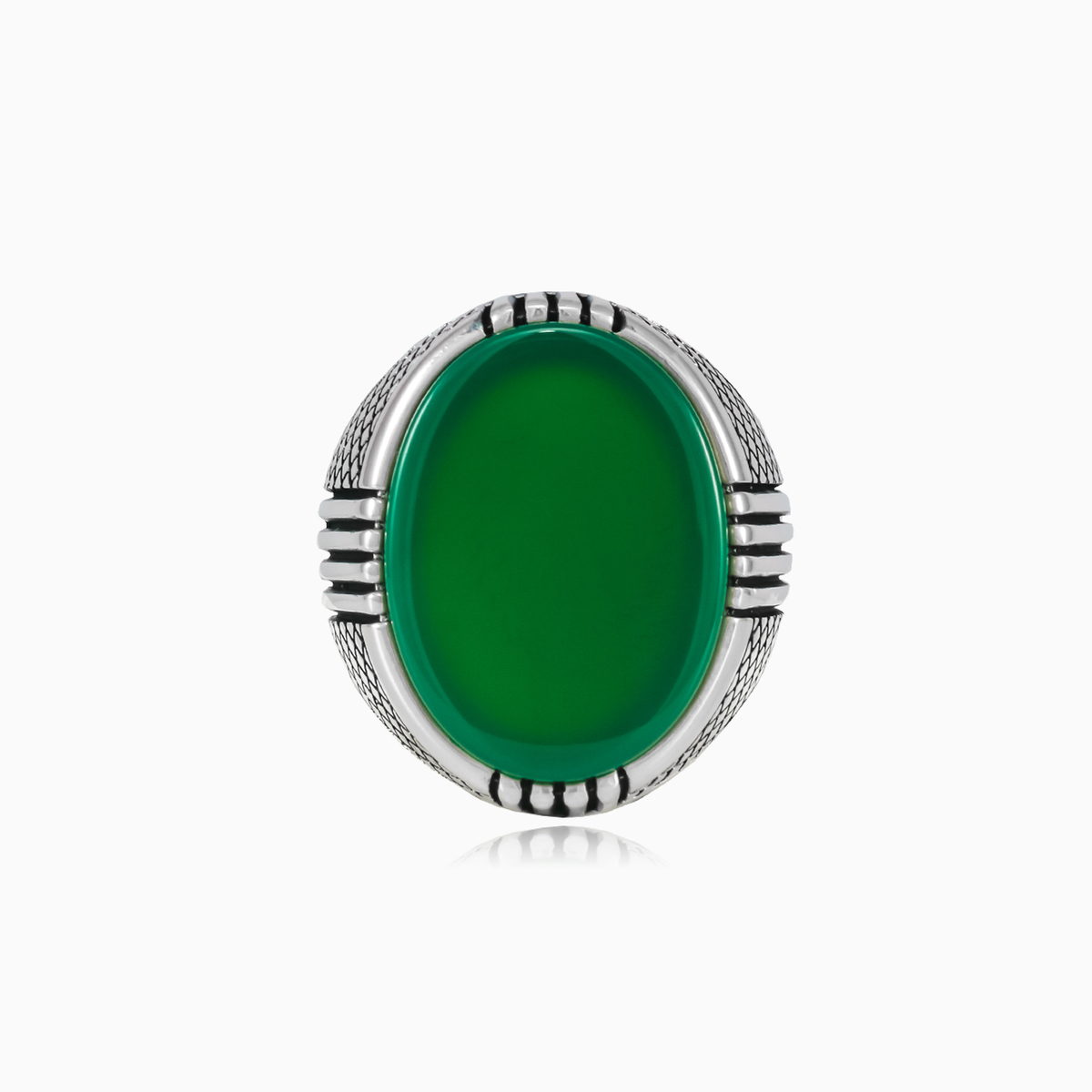 Anillo de jade de cuatro líneas hombre Anillos Detallado N.1