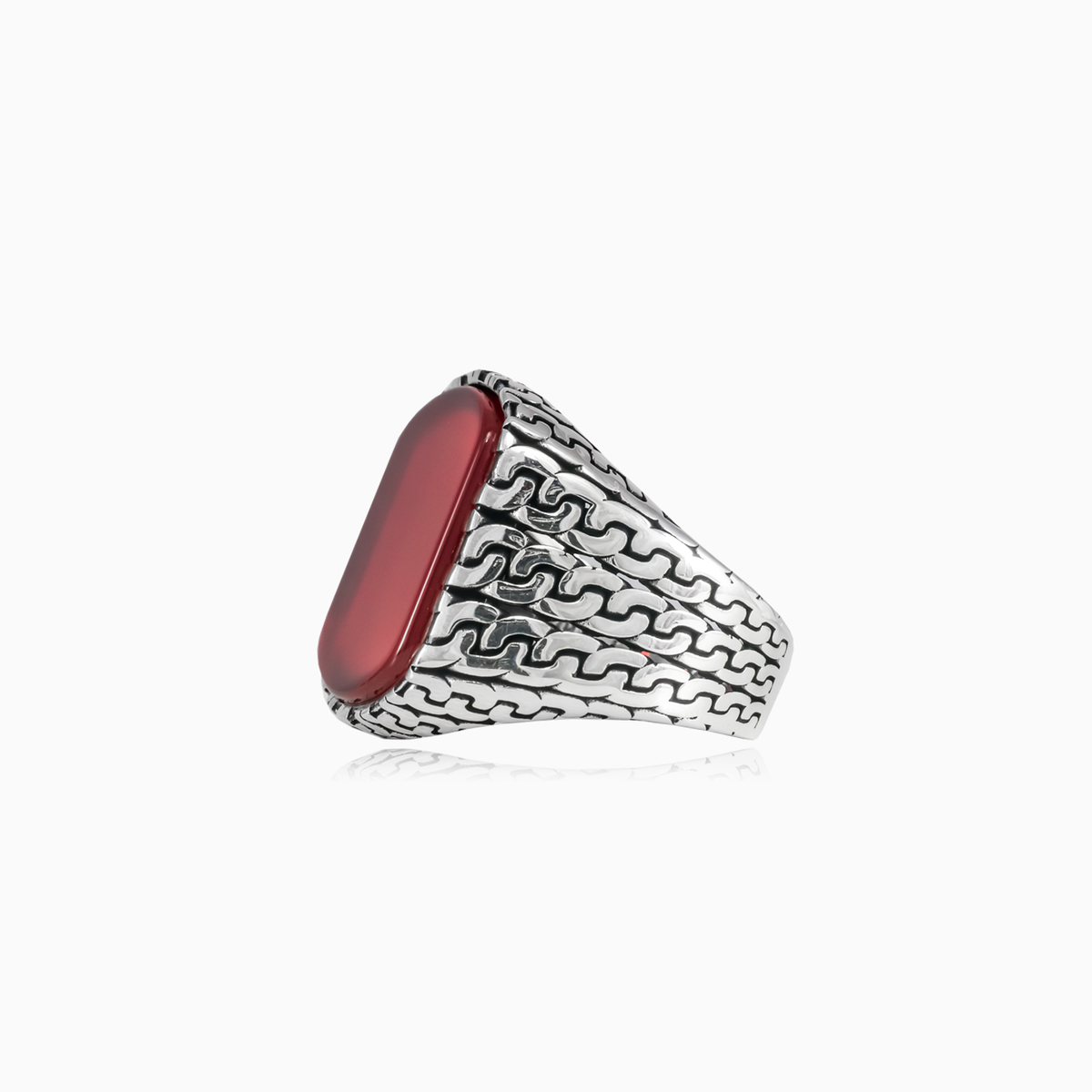 Anillo de ágata encadenado hombre Anillos Detallado N.2