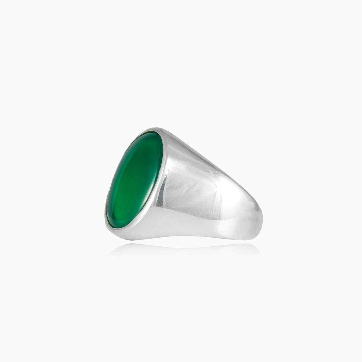 Anillo simple y ovalado de jade hombre Anillos High polished N.2
