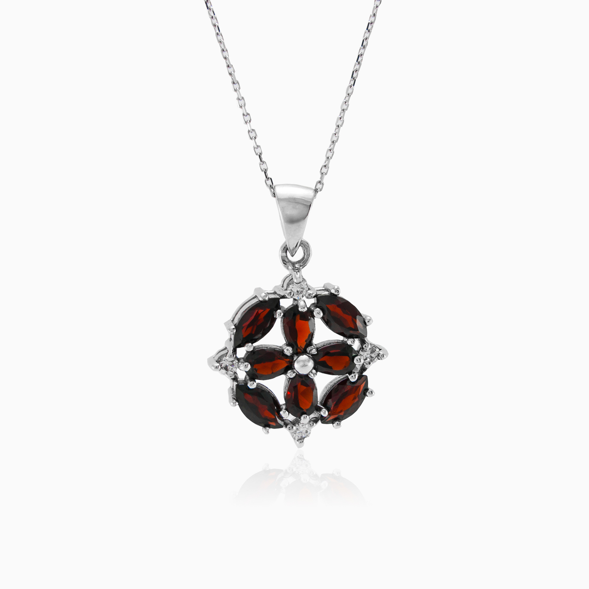 Fleur de grenat circulaire femme Pendentifs Colorino N.1