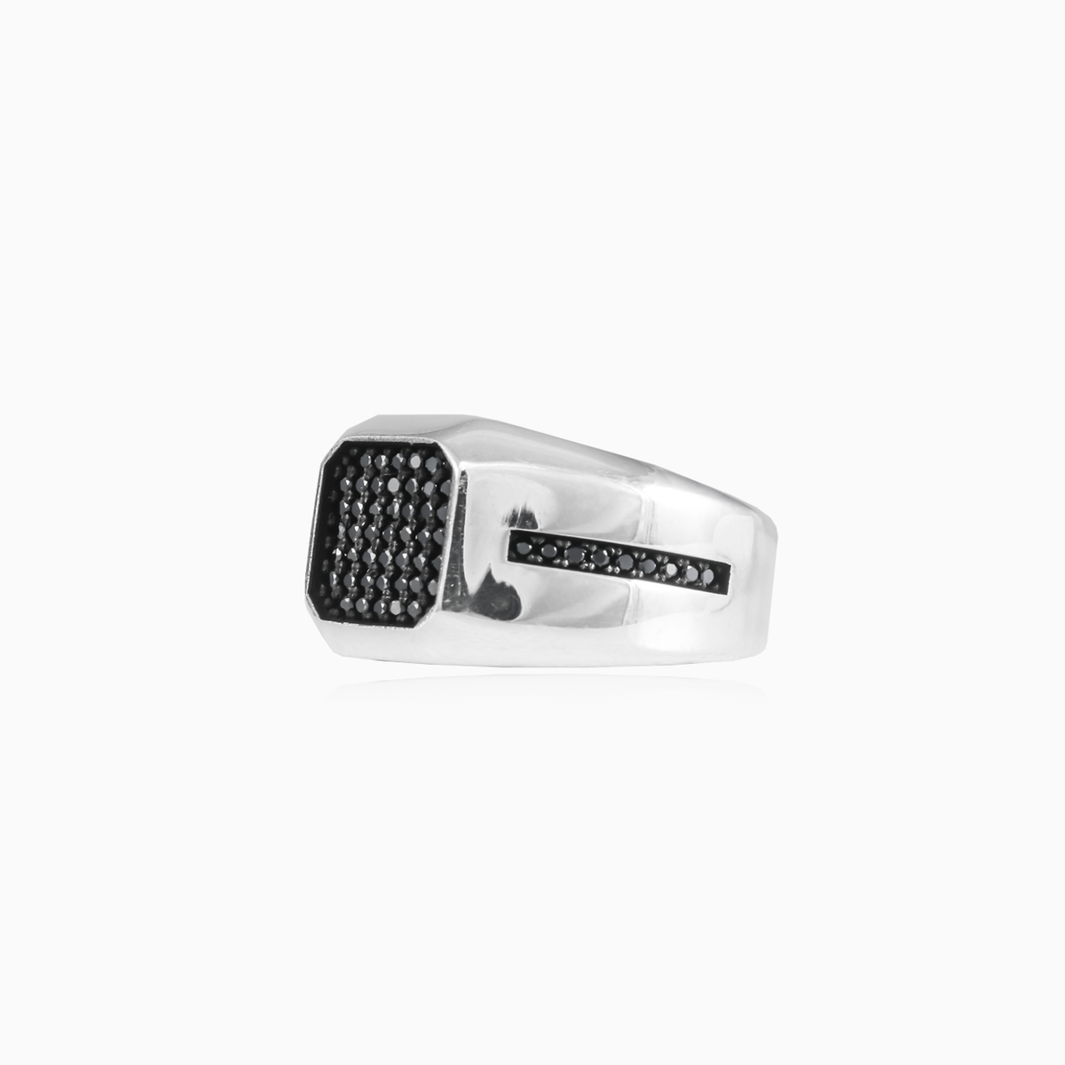 Square and lines spinel ring Männer Ringe High polished N.2