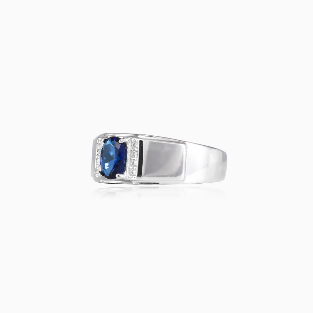 Bague en quartz bleu simple homme Bagues Colorino N.2