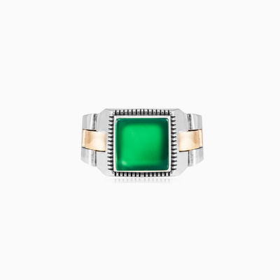 Quadratischer Jade-Austernriemenring Männer Ringe oyster strap