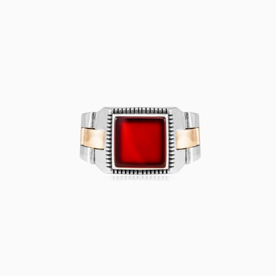 Square agate oyster strap ring man Rings oyster strap