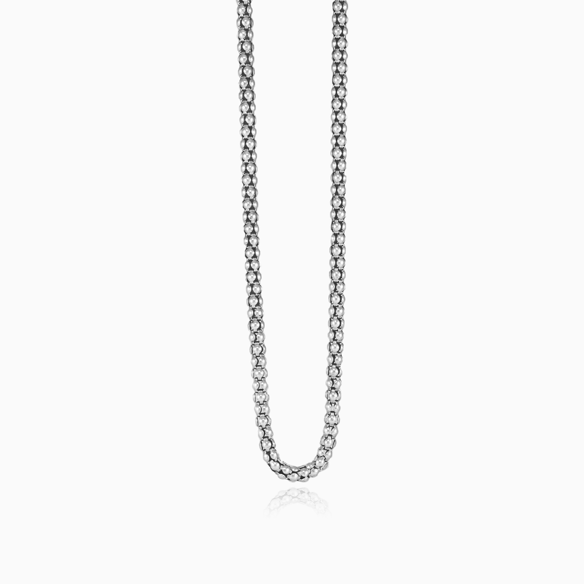 Popcorn silver chain man Chains Detallado N.1