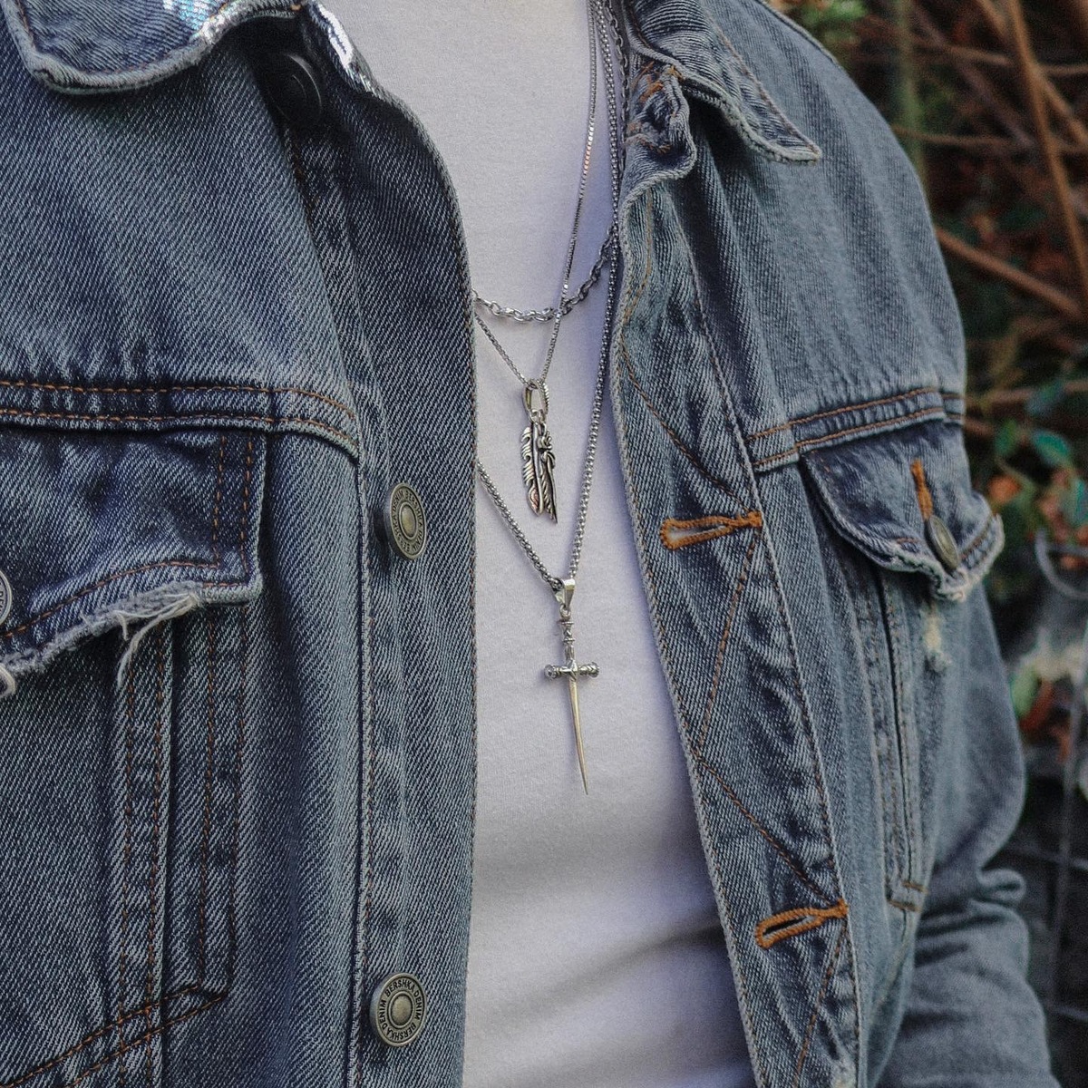 Popcorn silver chain man Chains Detallado N.3