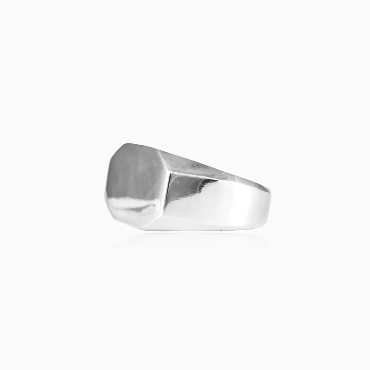 Anillo octogonal ancho de plata hombre Anillos High polished N.2